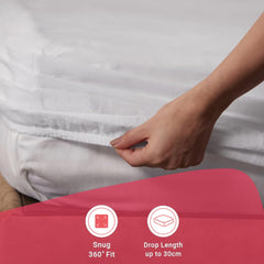 Queen Size Bedsheet For Double Bed With 2 Pillow Cover - 60 X 78 Inches, Mist White | 100% Cotton, Soft & Breathable - Bedsheet Collection