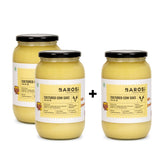 Pure Organic Cultured Desi Cow Ghee By Barosi | Rich In Vitamins A, E & Healthy Cow Desi Ghee Good For Bones Health | 3 Litr (1 Litr * 3) 101.0 Ounce | Jar Pack