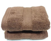 Bombay Dyeing Ultrx Zero Twist Plain Cotton Hand Towel 400 Gsm (Brown)- 2 Piece