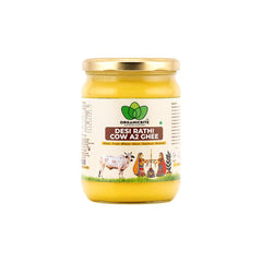 Pure Organic A2 Desi Rathi Cow Ghee By Organicbite | High In Protein Fiber Healthy Desi Ghee Good For Digestive Health | (500ml) 16.9 Ounce | Jar Pack