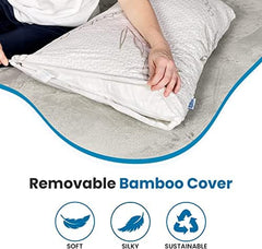 Cool Gel Orthopedic Memory Foam Pillows, Cervical Pillow For Neck Pain Relief | King Size - 35lx20w Inch, Shoulder Pain Relief- Bed Pillow For Sleeping, Ergonomic Support - Bamboo Memory Foam