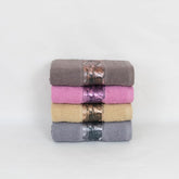 Rangoli 100% Cotton Fibre Hand Towels 800 Gsm | Highly Durable & Absorbent With Printed Border | Skin-Friendly Quick Drying Towels (Multicolor) - 4 Pcs