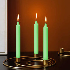 GREEN ESPECIALLY MEANT HEALING STICK CANDLES | RITUAL CANDLES PACK OF 28