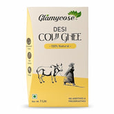 Natural Premium Desi Cow Ghee By Glamycose | High In Protein Fiber Healthy Desi Ghee For Boost Immunity | (1 Litr) 33.8 Ounce | Box Pack