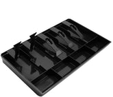 Abs Plastic Cash Drawer Organizer Tray, Cashier Drawer Box With Coin Slot, Bill Counter Cash Box With 5 Bills 4 Coins For Petty Cash Money Storage Box, Colour - Black , Material - Plastic
