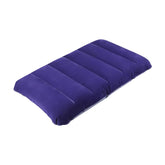 Air Pillow - Blue Soft Velvet Air Inflatable Neck Cushion For Travel, Car, Camping Pillow | Adjustable Foam Support, Portable Lightweight Comfort Rest, Tourist, Sleeping Support - Pack Of 1