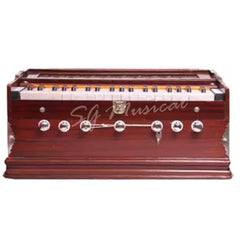 Musical Instrument Harmonium - 7 Stopper (5 Stops 2 Drones), 3 1/4 Octave, 39 Keys, Two Reeds (Bass+ Male) | Tuning 440 Standard Pitch - Two Side Carry Handles, Jaali Frame On Keys