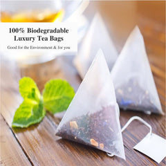 San-Cha Chamomile White Tea - 25gm, 0.8 Ounce, 25 Pyramid Tea Bags | Hand Plucked & Hand Rolled - Low Caffeine, Richest In Antioxidants