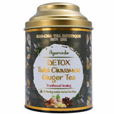 San-Cha Ayurveda Detox Tulsi Cinnamon Ginger Herbal Tea - 25 Biodegradable Pyramid Tea Bags | Boosts Immunity, Fights Bacteria - Caffeine Free