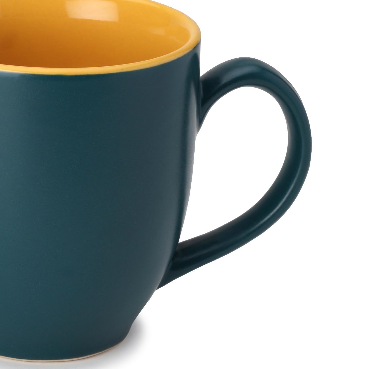Ceramic Tea & Coffee Mug Set Of 2 - Large, 400ml Each, Teal | Ideal For Latte, Cappuccino, Green Tea, Hot Chocolate & Milk - Matte & Glossy Finish Ceramic Tea & Coffee Mug Set Of 2 - Large, 400ml Each, Teal | Ideal For Latte, Cappuccino, Green Tea, Hot Chocolate & Milk - Matte & Glossy Finish