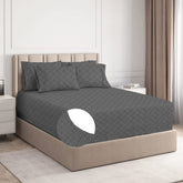 Premium King Size Bedsheets With 2 King Size Pillow Covers - 78x72+10 Inches, Grey | Ideal For Guest Houses, & Daily Home Use King Size Bed Sheet