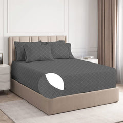 Premium King Size Bedsheets With 2 King Size Pillow Covers - 78x72+10 Inches, Grey | Ideal For Guest Houses, & Daily Home Use King Size Bed Sheet