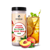 Bevzilla Peach Passion Instant Iced Tea Mix - 400gm, 14.1 Ounce | Quick Ready In 30 Seconds - Perfect Refreshing Summer Drink | Easy To Carry Anywhere - Low Caffeine