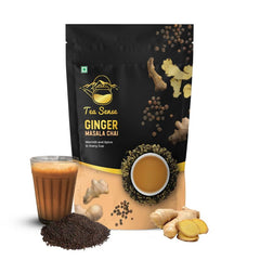 Tea Sense Ginger Masala Chai - Pack Of 4 X 200gm, 7.05 Ounce Each | Assam CTC, Dried Ginger, Black Pepper - Aromatic & Strong Flavor Chai Patti, High Caffeine | Spicy & Healthy Blend