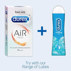 Durex Air Condoms For Men - 10 Count (Pack Of 5)
