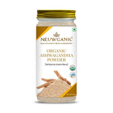 Neuwganic Organic Ashwagandha Powder (Root) India Organic & Usda Organic Certified, Ashwagandha Churna - Important For Vitality & Strength | 200gm 0.4lbs