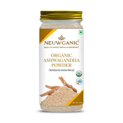 Neuwganic Organic Ashwagandha Powder (Root) India Organic & Usda Organic Certified, Ashwagandha Churna - Important For Vitality & Strength | 200gm 0.4lbs