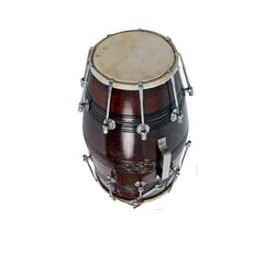 Professional Handmade Wooden Dholak With Bag - Nickel Plated Bolts & Nuts Used Goat Skin | Dholak For Festivals, Wedding, Satsang - Very Easy To Tune