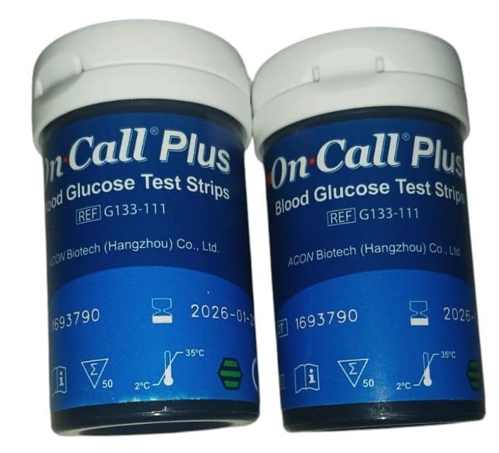 On Call Plus Blood Glucose Test Strips 100 Strips Ref : G133-119 Original Quality On Call Plus Blood Glucose Test Strips 100 Strips Ref : G133-119 Original Quality