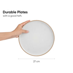 Ceramic Dinner Plates Set Of 6 Pieces, Off White | Ceramic Plates Set With Matte Finish - Premium Stoneware | Dinner Plates Ceramic - Japandi Dinner Plates