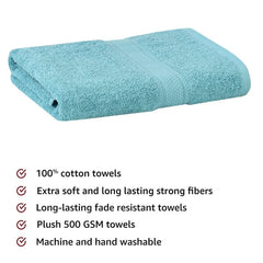 Fresh From Loom Luxury Edition Egyptian 100% Pure Cotton Bath Towel 600 Gsm | High Water Heavy Soft Dual Stitched Bath Towel (Turquoise Blue)