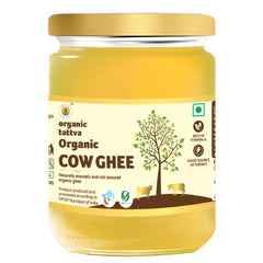 Organic Cow Ghee By Organic Tattva | Rich In Vitamin A & Healthy Desi Ghee Ideal For Relieves Constipation | (500ml) 16.9 Ounce | Jar Pack