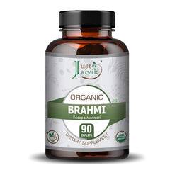 Just Jaivik Organic Brahmi Tablets For Rejuvenative For The Brain & Nervous System 750mg | 90 Tablets 150gm 0.3lbs