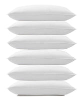 Microfiber Soft White Pillows | Pillows For Sleeping, Bed Pillow - 40x60 Cm | Durable Construction For Long-Lasting Use, For Optimal Neck & Head Support, Easy-Care Convenience - Set Of 6