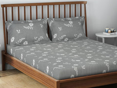 100% Cotton Double Bedsheet With 2 Pillow Cover - 90 X 100 Inches, Grey | Soft & Breathable, Comfortable & Durable Bedding For All Seasons