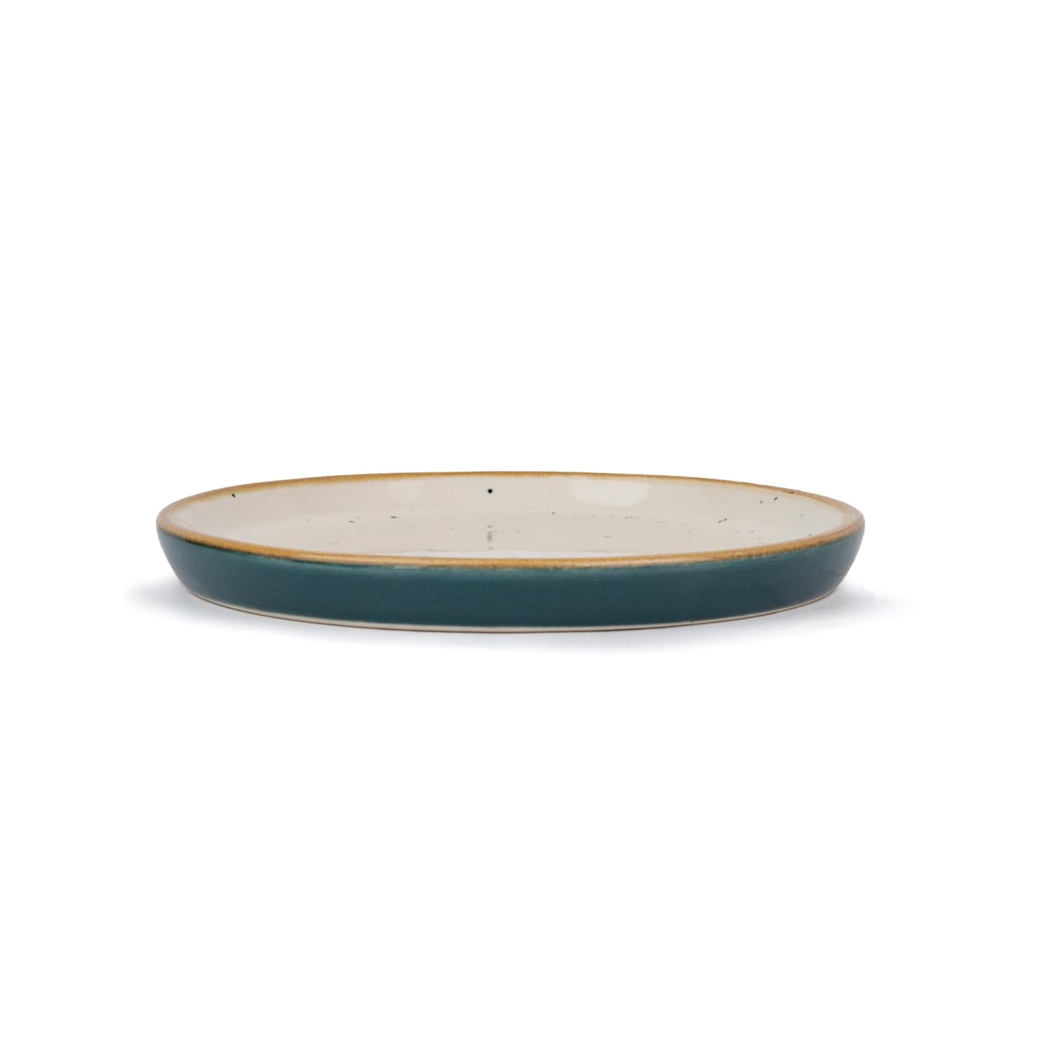 Ceramic Quarter Plates Set Of 6, Teal Ivory | Ceramic Snack Plates - Snacks Plates Set | Dessert Plates, Snack Plate - Small Plates With Glossy Finish | Microwave Safe & Chip Resistant Ceramic Quarter Plates Set Of 6, Teal Ivory | Ceramic Snack Plates - Snacks Plates Set | Dessert Plates, Snack Plate - Small Plates With Glossy Finish | Microwave Safe & Chip Resistant