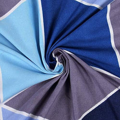 Microfiber Cotton Bedsheet Queen Size With 2 Pillow Covers - 88 X 90 Inch, Grey & Blue | 160 Thread Count-Checks Printed Double Size Bedsheet
