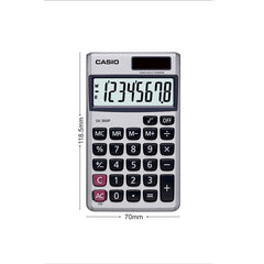 Casio Sx-300p-w Portable Calculator With Metallic Faceplate | Pocket Size Calculator, Solar Cell Powers Calculations