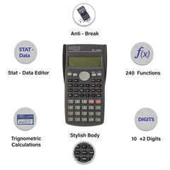 Bambalio Bl82ms 240 Functions & 2 Line Display Scientific Calculator, 3 Years Warranty. | 12-digits Large Display Can Display Equations , Support A Longer Working Time Of The Calculator