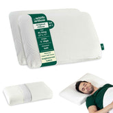 Cervical Pillow For Sleeping, Engineered Latex Soft Pillow, White - XL King Size - 5 Inch | Orthopedic Thick Pillow For Back, Side & Stomach Sleepers, Soft Pillow For Neck Pain - Set Of 2