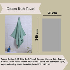 Fezora 100% Cotton Bath Towel 450 Gsm | Ultra Soft, Quick Dry, High Absorbency, Skin-Friendly Large Size Bath Towel (Firozi)