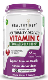 Healthyhey Nutrition 100% Natural Vitamin C From Cherry | 60 Veg. Capsules , 100gm 0.2lbs