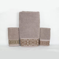 Rangoli 100% Cotton Fibre 2 Hand & 1 Bath Towel 1100 Gsm | Highly Durable & Absorbent Towel | Skin-Friendly & Quick Drying Luxury Towels (Brown) - Pack Of 3