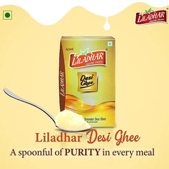100% Natural Agmark Desi Ghee By Liladhar | Delicious & Nutrients Protein Fiber Healthy Desi Ghee Helps In Improved Immunity | 3 Litre (1 Litre * 3) 101.4 Ounce | Box Pack