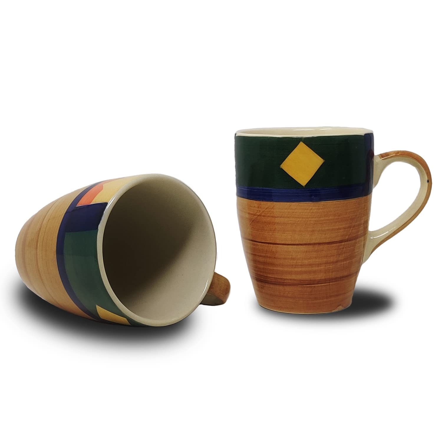 Hand Painted Boho Fiesta Ceramic Coffee Mug Set Of 2 - 300ml Each | Ceramic Mugs For Coffee, Tea, Milk - Microwave Safe & Dishwasher Safe Hand Painted Boho Fiesta Ceramic Coffee Mug Set Of 2 - 300ml Each | Ceramic Mugs For Coffee, Tea, Milk - Microwave Safe & Dishwasher Safe