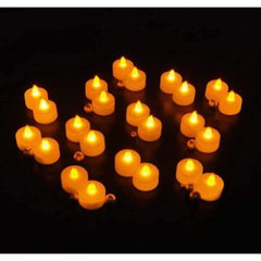 DECORATIVE ACRYLIC CANDLES | FLAMELESS & SMOKELESS | PACK OF 12 | YELLOW COLOUR