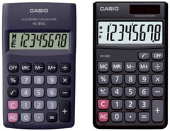 Casio SX-300-W Portable Calculator & Casio HL-815L Portable Calculator | Pocket Size Calculator - Solar Cell Powers Calculations