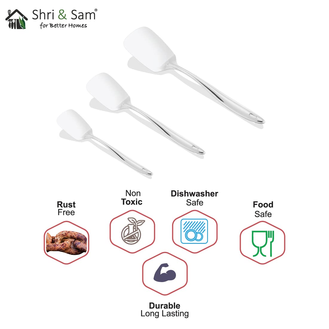 Silver Stainless Steel Sigma King Small Plain Turner, 25 Cm | Easy To Clean & Dishwasher Safe Silver Stainless Steel Sigma King Small Plain Turner, 25 Cm | Easy To Clean & Dishwasher Safe