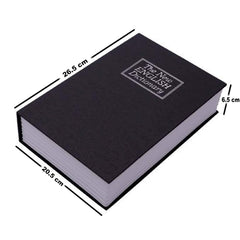 Metal Jumbo XXl Book Style Money Cash Locker Jewellery Home Safe Box (Random Print), Dictionary - 24 X 15.5 X 5.5 Cm, Control Type - Key Control