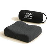Vintage Contour Travel Memory Foam Pillow With Cover, Black, Standard Size - 12 X 10 X 3 Inch | Portable, Lightweight, Adjustable Pillow, Removable Cover - Pack Of 1