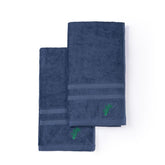 Feather & Spun Bamboo Lavender Fragrance Cotton Hand Towel 400 Gsm | Anti Microbial Fade Resistant Double Needle Stitch Hand Towel (Midnight Indigo) - Pack Of 2