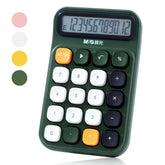M&G Desk Calculator With Mechanical Buttons, 12 Digit Large LCD Display, Big Button Calculator For Office Home School, Bottom Antiskid, Battery Included (Green)