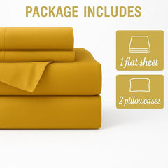 100% Pure Cotton Double Bed Bedsheet With 2 Pillow Covers - Size 90 X 100 Inches, Yellow | Lightweight, Soft & Breathable - Perfect For Gifting On Weddings Bedsheet