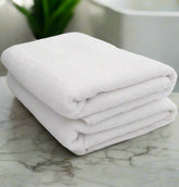 Heelium Bamboo Bath Towel 1200 Gsm | Ultra Absorbent 3x Softer Than Cotton Towels - White (Pack Of 2)