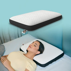 Orthopedic Memory Foam Pillow For Comfortable Sleep, White - 24 X 15 X 5 Inch | For Neck & Shoulder Pain Relief With Removable Zipper White Jacquard Cover | Back, Stomach Sleepers - Pack Of 1