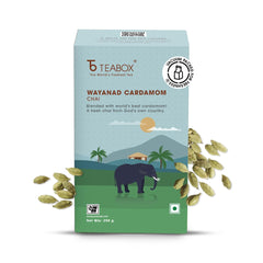 Teabox Wayanad Cardamom Chai Tea - 250gm, 8.8 Ounce | Blended With The Best Cardamom Found In The World - From God's Own Country | Caffeine Free Leaf Tea